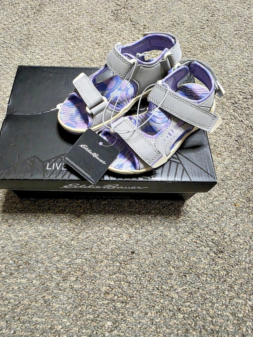 Eddie Bauer Toddler Girl Size 11 Magnolia Grey And Purple Sandals